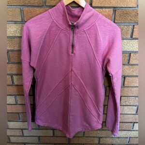 Mododoc Pink Quarter Zip Sweater 100% Cotton Women’s Size XS